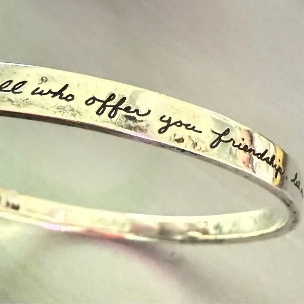 BB Becker 925 Sterling Silver Friends Inspirational Hook Bracelet